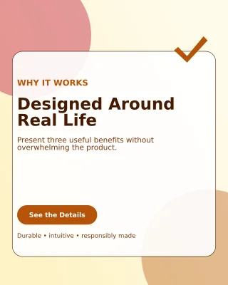 Glass Product Benefits Portrait Post — editable white retail promotion template, instagram portrait