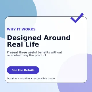 Glass Product Benefits Square Post — editable white retail promotion template, instagram post