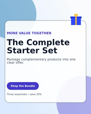 Glass Product Bundle Portrait Post — editable white retail promotion template, instagram portrait