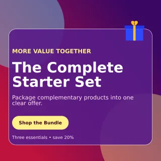 Glass Product Bundle Square Post — editable purple retail promotion template, instagram post