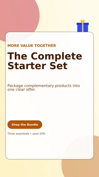 Glass Product Bundle Story — editable white retail promotion template, story / reel