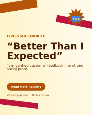 Kinetic Customer Review Portrait Post — editable white retail promotion template, instagram portrait