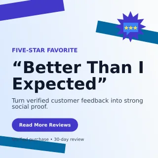 Kinetic Customer Review Square Post — editable white retail promotion template, instagram post