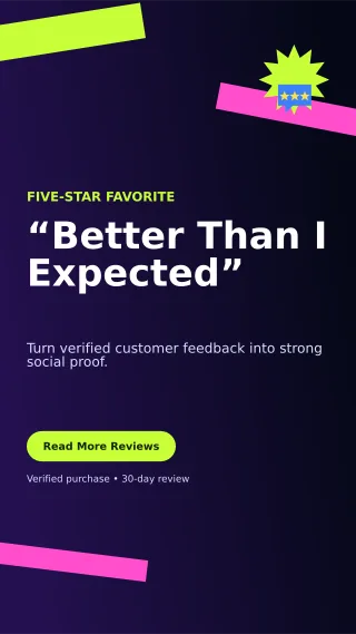 Kinetic Customer Review Story — editable black retail promotion template, story / reel