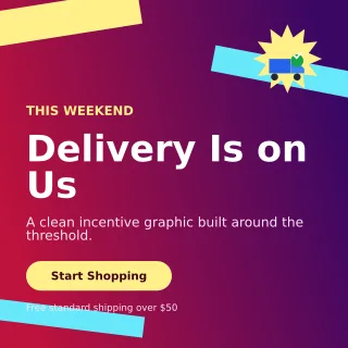 Kinetic Free Shipping Square Post — editable purple retail promotion template, instagram post