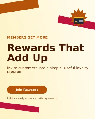 Kinetic Loyalty Program Portrait Post — editable white retail promotion template, instagram portrait