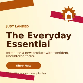 Kinetic New Arrival Square Post — editable white retail promotion template, instagram post