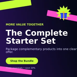 Kinetic Product Bundle Square Post — editable black retail promotion template, instagram post