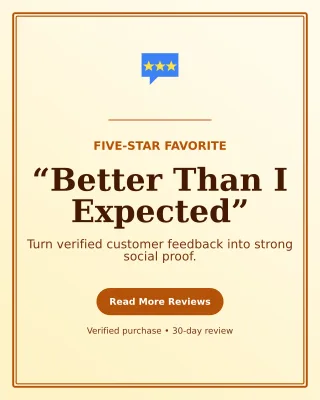 Luxe Customer Review Portrait Post — editable white retail promotion template, instagram portrait