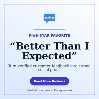 Luxe Customer Review Square Post — editable white retail promotion template, instagram post
