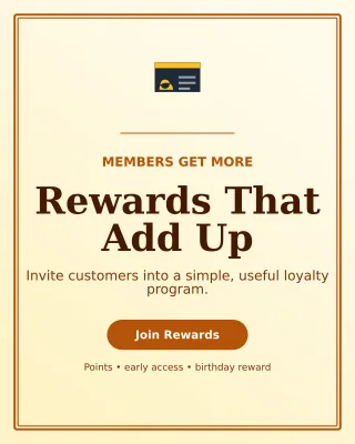 Luxe Loyalty Program Portrait Post — editable white retail promotion template, instagram portrait