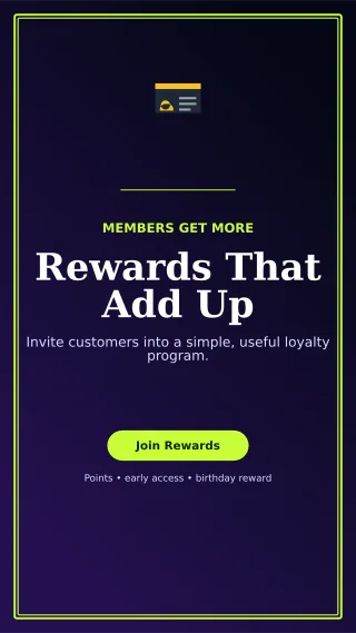 Luxe Loyalty Program Story — editable black retail promotion template, story / reel