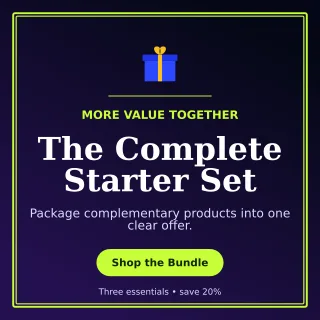 Luxe Product Bundle Square Post — editable black retail promotion template, instagram post