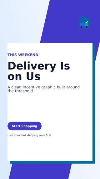 Neo Free Shipping Story — editable white retail promotion template, story / reel
