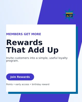 Neo Loyalty Program Portrait Post — editable white retail promotion template, instagram portrait