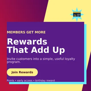 Neo Loyalty Program Square Post — editable purple retail promotion template, instagram post