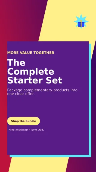 Neo Product Bundle Story — editable purple retail promotion template, story / reel