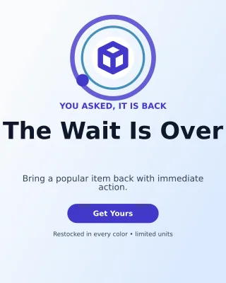Orbit Back in Stock Portrait Post — editable white retail promotion template, instagram portrait