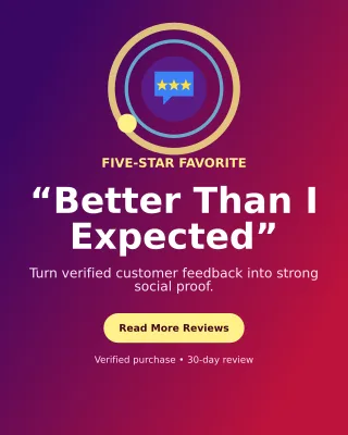 Orbit Customer Review Portrait Post — editable purple retail promotion template, instagram portrait
