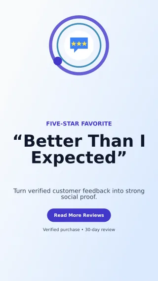 Orbit Customer Review Story — editable white retail promotion template, story / reel