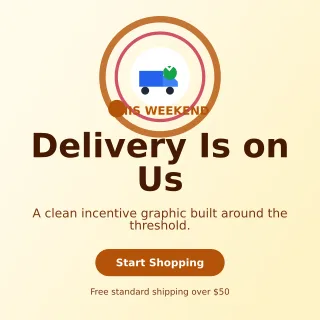 Orbit Free Shipping Square Post — editable white retail promotion template, instagram post