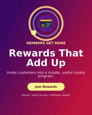 Orbit Loyalty Program Portrait Post — editable purple retail promotion template, instagram portrait