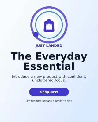 Orbit New Arrival Portrait Post — editable white retail promotion template, instagram portrait