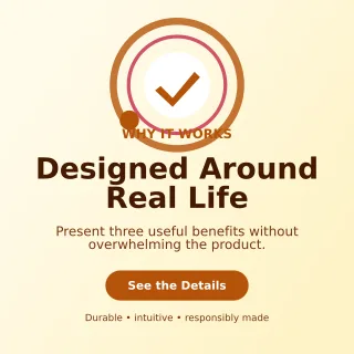 Orbit Product Benefits Square Post — editable white retail promotion template, instagram post