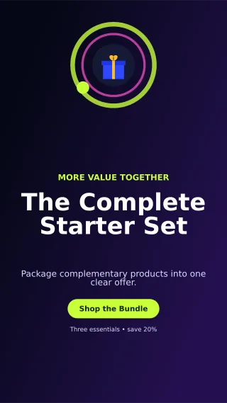 Orbit Product Bundle Story — editable black retail promotion template, story / reel