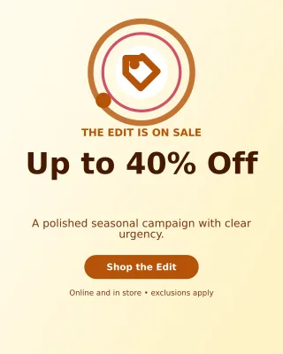 Orbit Seasonal Sale Portrait Post — editable white retail promotion template, instagram portrait