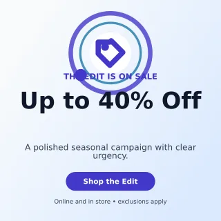 Orbit Seasonal Sale Square Post — editable white retail promotion template, instagram post