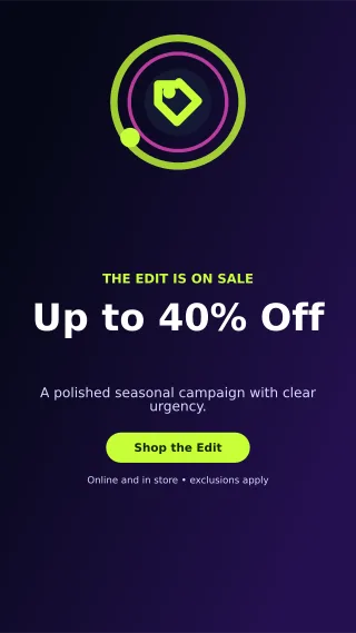 Orbit Seasonal Sale Story — editable black retail promotion template, story / reel