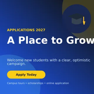 Aurora Admissions Open Social Post — editable blue education template, instagram post