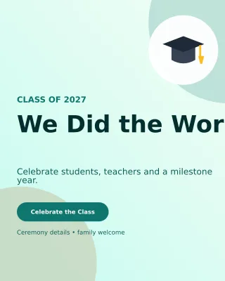Aurora Graduation Announcement Poster — editable white education template, instagram portrait
