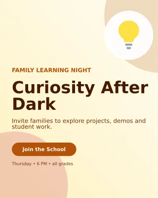 Aurora School Event Poster — editable white education template, instagram portrait