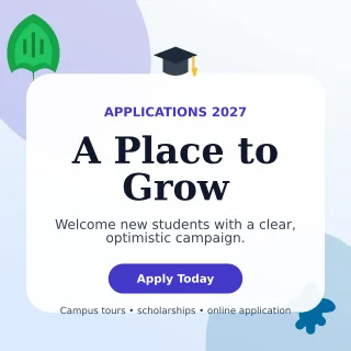 Botanical Admissions Open Social Post — editable white education template, instagram post