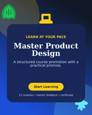Botanical Online Course Poster — editable blue education template, instagram portrait