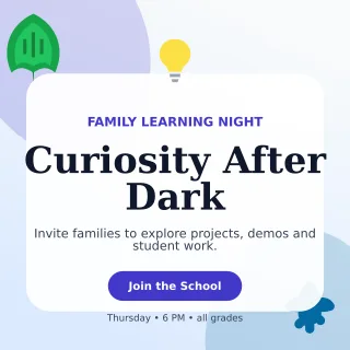 Botanical School Event Social Post — editable white education template, instagram post