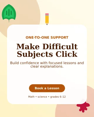Botanical Tutoring Service Poster — editable white education template, instagram portrait