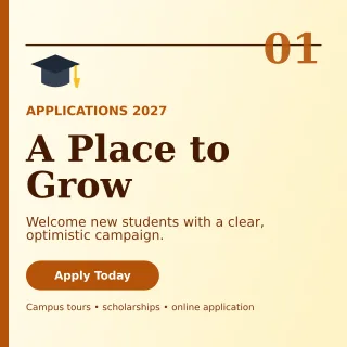 Editorial Admissions Open Social Post — editable white education template, instagram post