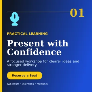 Editorial Skills Workshop Social Post — editable blue education template, instagram post