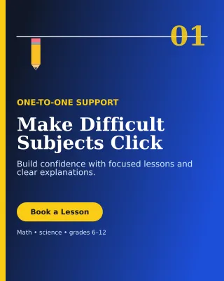 Editorial Tutoring Service Poster — editable blue education template, instagram portrait