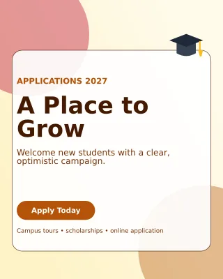 Glass Admissions Open Poster — editable white education template, instagram portrait