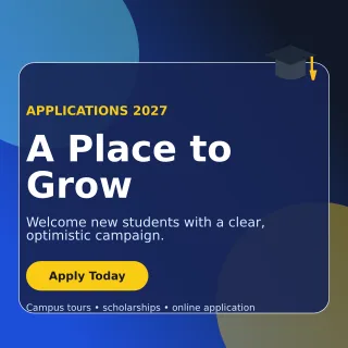 Glass Admissions Open Social Post — editable blue education template, instagram post