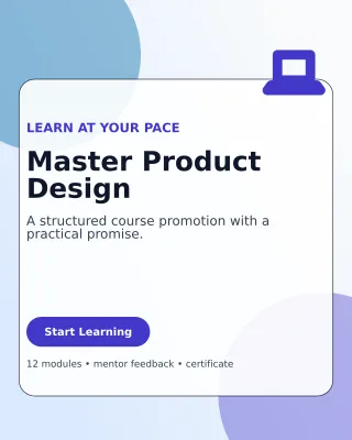 Glass Online Course Poster — editable white education template, instagram portrait