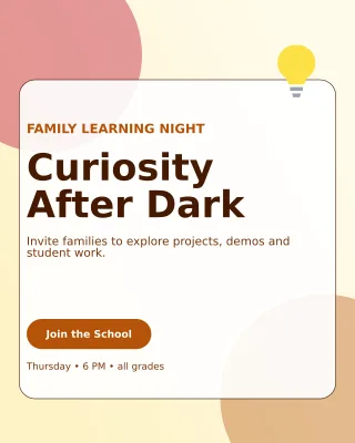 Glass School Event Poster — editable white education template, instagram portrait