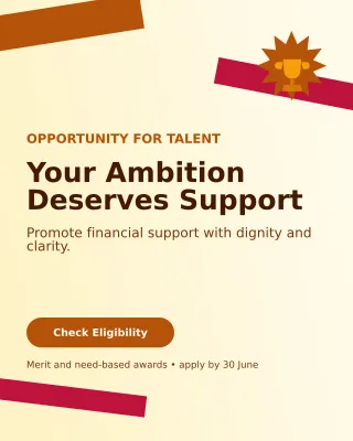 Kinetic Scholarship Program Poster — editable white education template, instagram portrait