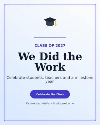Luxe Graduation Announcement Poster — editable white education template, instagram portrait
