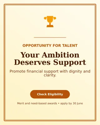 Luxe Scholarship Program Poster — editable white education template, instagram portrait
