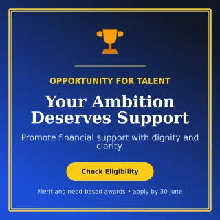 Luxe Scholarship Program Social Post — editable blue education template, instagram post